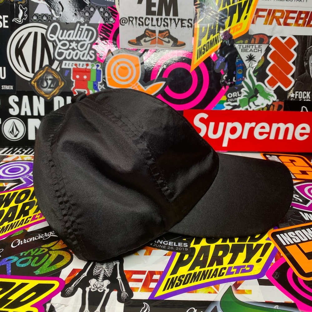 BLACK SATIN DAD HAT